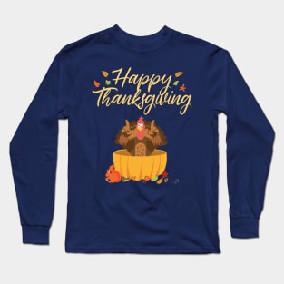 Happy Thanksgiving Funny Turkey Long Sleeve T-Shirt